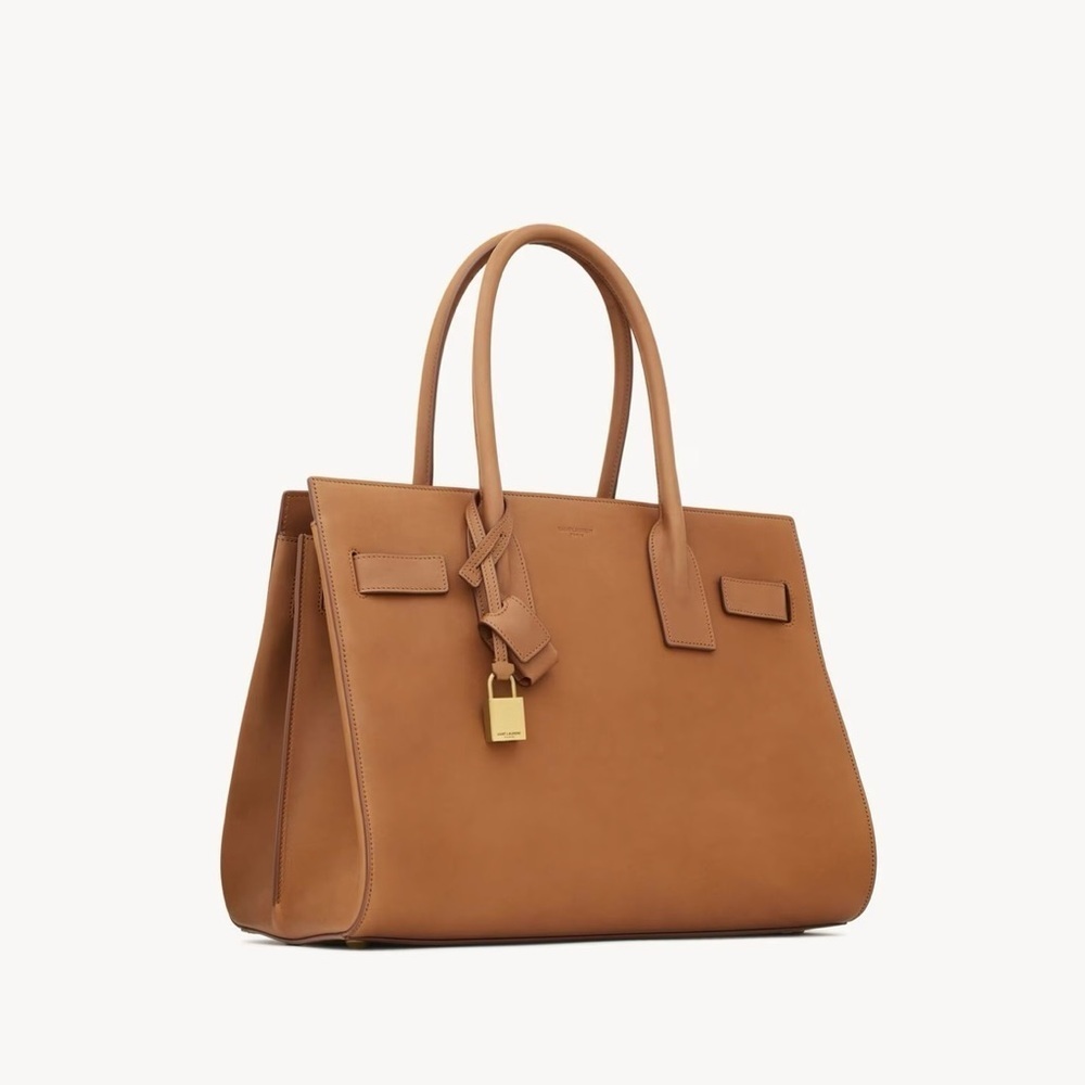 SAINT LAURENT 
SAC DE JOUR IN SUPPLE VEGETABLE LEATHER - Picture 6 of 10